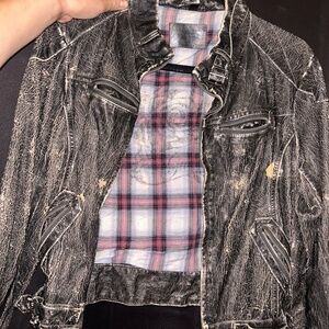 GUESS leather distressed jacket